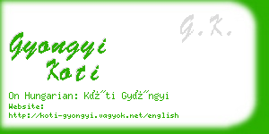 gyongyi koti business card